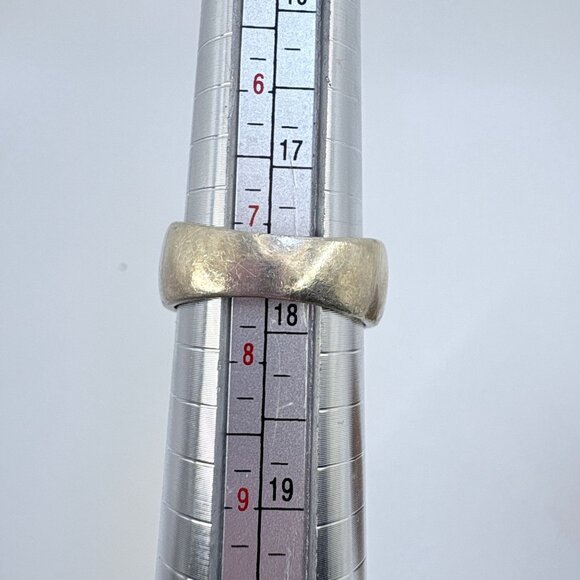VTG Solid Sterling Silver 925 Scroll Design Tapered Band Ring Size 7.25 - Picture 9 of 9